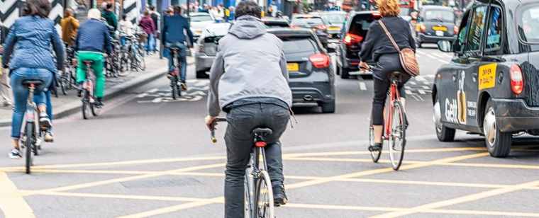 Cyclist on road