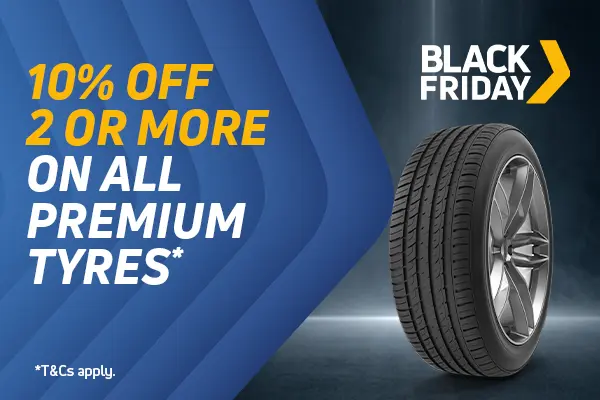 10% off 2 or More Premium Tyres