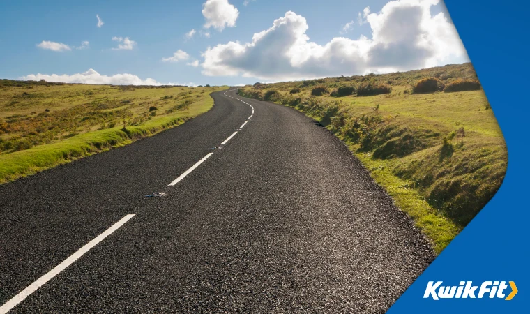 A smooth UK road in good condition.