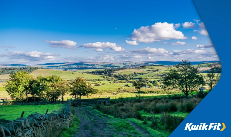 The hills and woodlands around the Forest of Bowland.