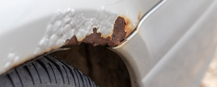 Rust over car wheel arch